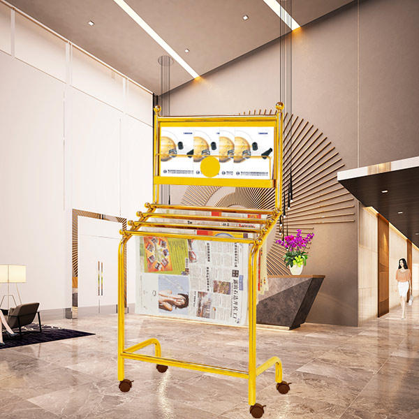 Giá để báo tạp chí inox mạ vàng - hình 4