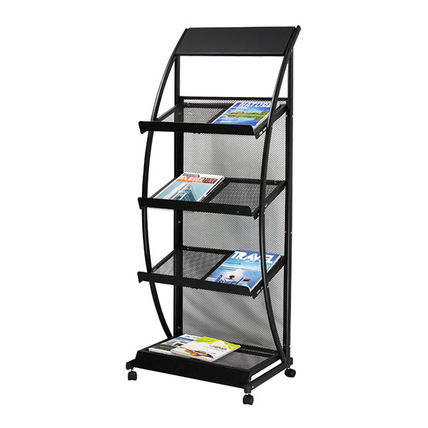 Giá để tạp chí thép sơn tĩnh điện đen - hình 6