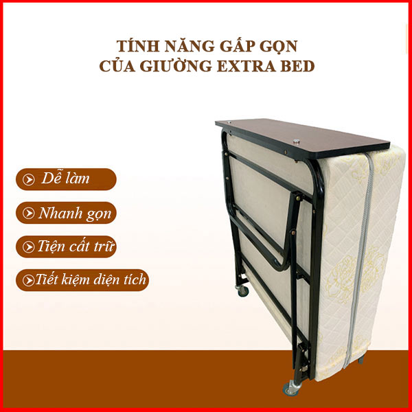 Giường phụ khách sạn nệm màu trắng 15cm - hình 4