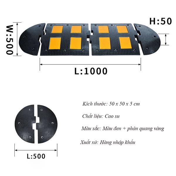 Gờ giảm tốc tầng hầm có phản quang - hình 5