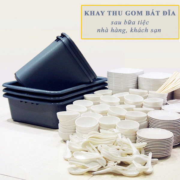 Khay nhựa dọn bàn nhà hàng (cỡ nhỏ) - hình 5