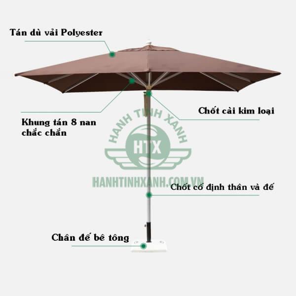 Ô dù chính tâm vuông - hình 2