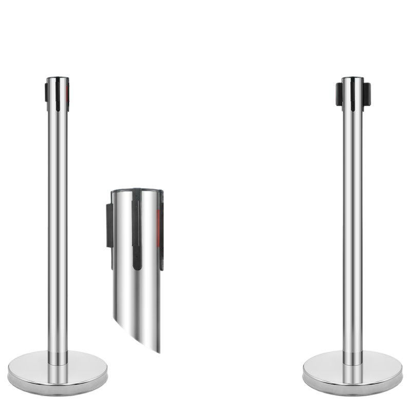 Cột chắn inox dây trắng kẻ đỏ - hình 3