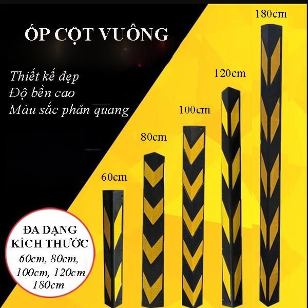 Ốp cột vuông cao su phản quang - hình 4