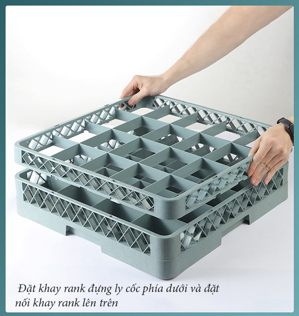 Rack đựng ly 20 ngăn màu ghi - hình 5