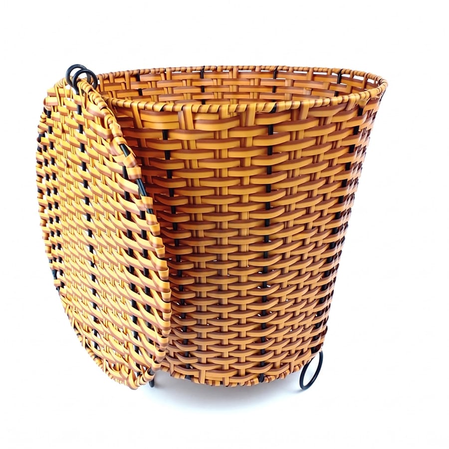 Sọt rác nhựa giả mây có nắp kín - hình 6