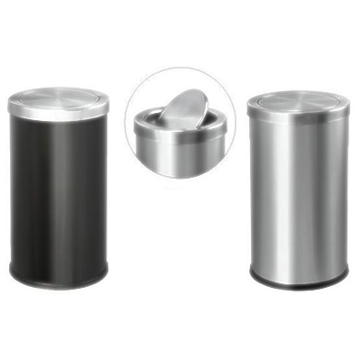 Thùng rác inox tròn nắp lật - hình 6