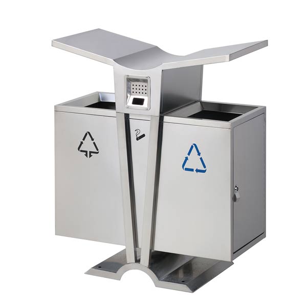 Thùng đựng rác thải ngoài trời inox - hình 6