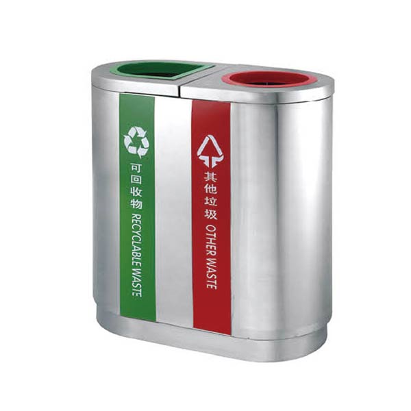 Thùng rác 2 ngăn inox cao cấp - hình 6