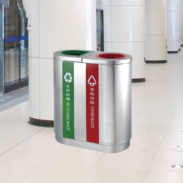 Thùng rác 2 ngăn inox cao cấp - hình 2