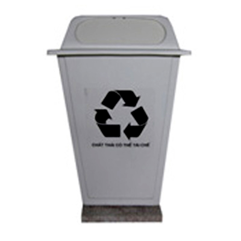 Thùng rác composite màu trắng bạc - hình 2