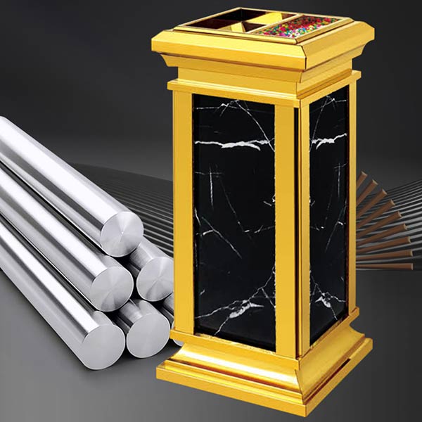 Thùng rác đá hoa cương có gạt tàn thuốc HTG-14A-B2 - hình 2