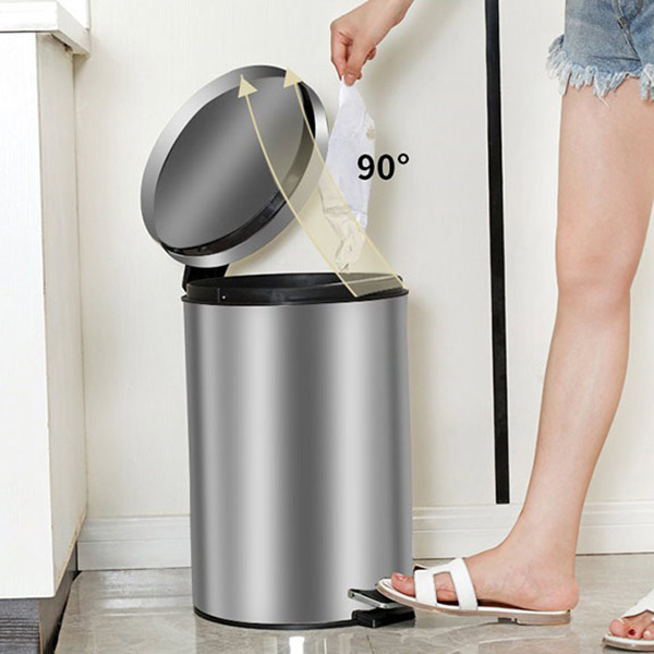 Thùng rác đạp chân tròn 20L inox 304 - hình 5