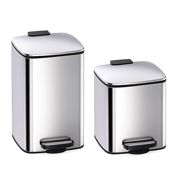 Thùng rác inox đạp chân vuông cao cấp - hình 6