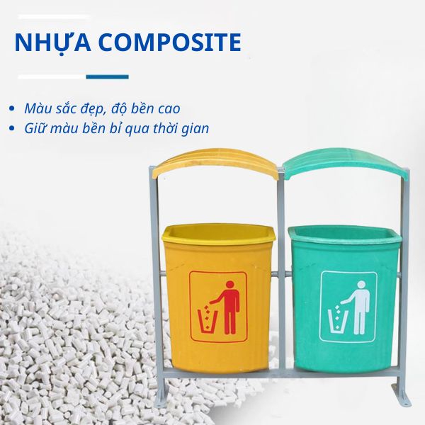 Thùng rác đôi composite - hình 4