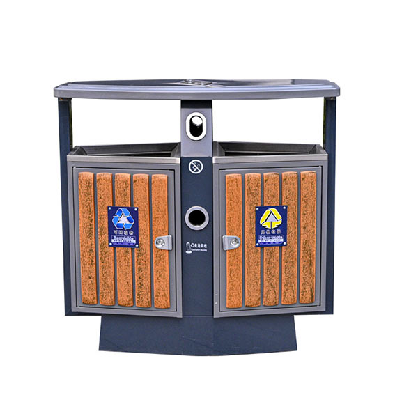 Thùng rác đôi gỗ nhựa 2 ngăn - hình 6