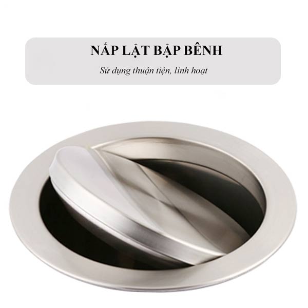 Thùng rác đôi ngoài trời nắp lật - hình 2