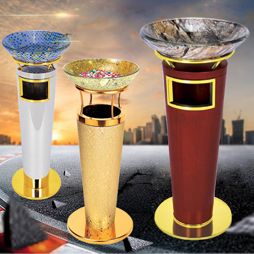 Thùng rác giả gỗ khay thủy tinh - hình 4