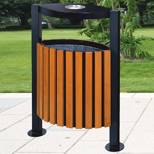 Thùng rác gỗ ngoài trời có gạt tàn TLHTSOD-47 - hình 2