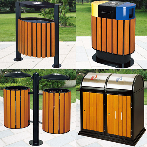Thùng rác gỗ ngoài trời có gạt tàn TLHTSOD-47 - hình 4