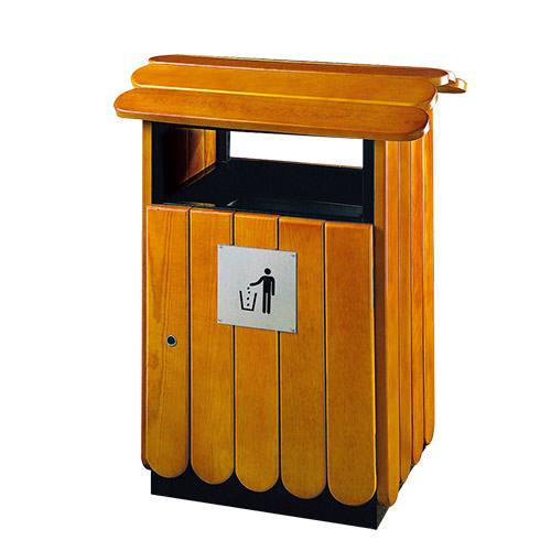 Thùng rác gỗ hình mái nhà - hình 6