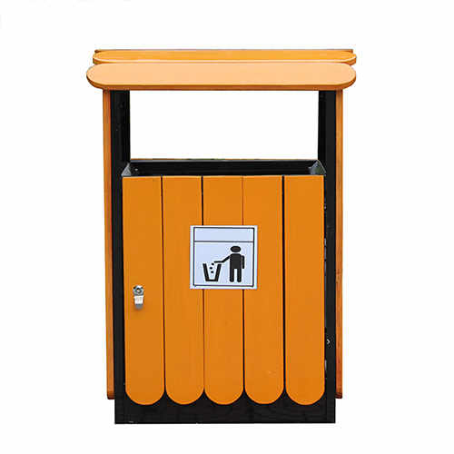 Thùng rác gỗ hình mái nhà - hình 2