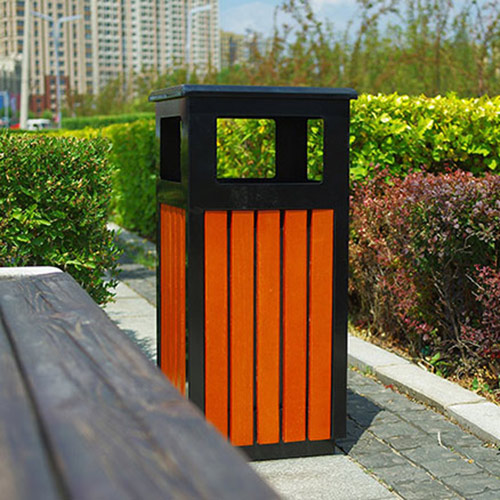 Thùng rác gỗ công cộng - hình 5