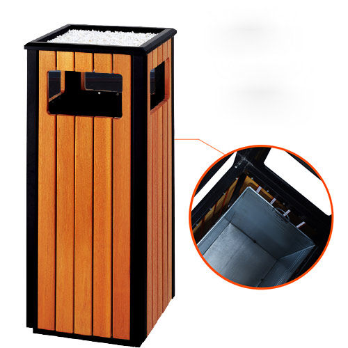 Thùng rác gỗ công cộng - hình 4