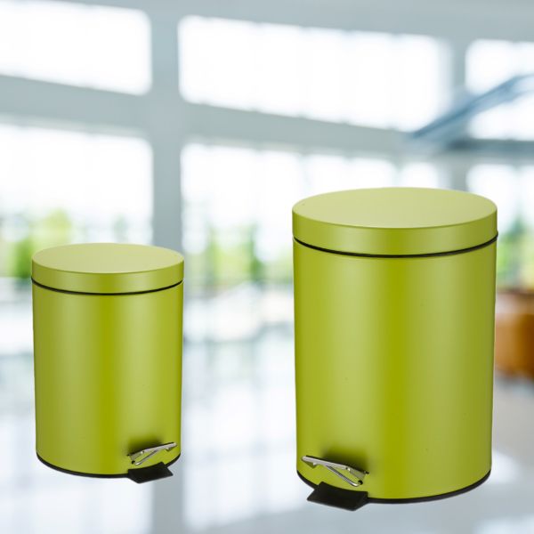 Thùng rác inox 20L sơn xanh - hình 4