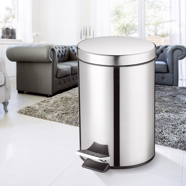 Thùng rác inox 304 đạp chân tròn 30L - hình 5