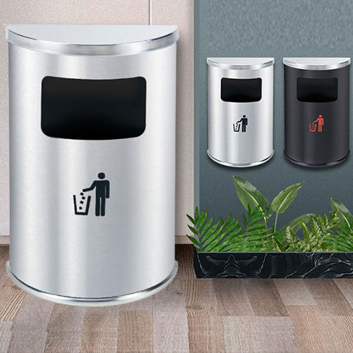 Thùng rác inox bán nguyệt - hình 3