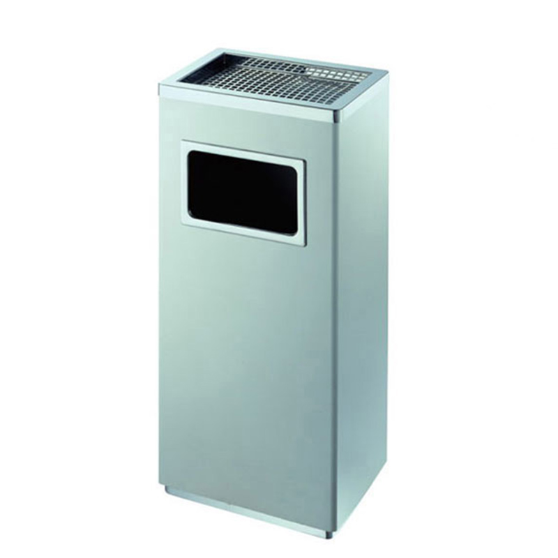 Thùng rác inox chữ nhật A34-A trắng - hình 2