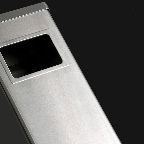 Thùng rác inox hình chữ nhật có gạt tàn - hình 3