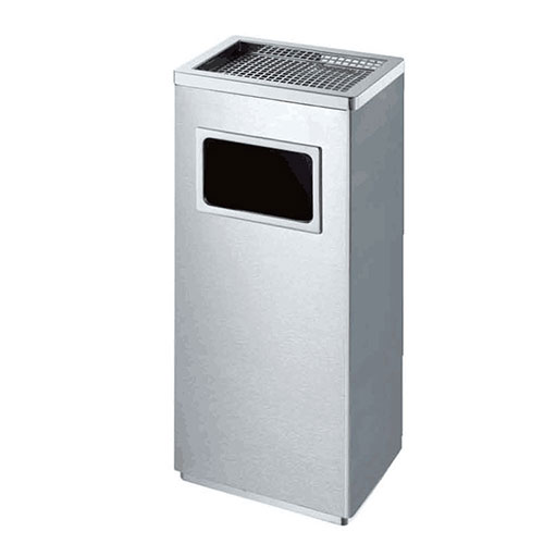 Thùng rác inox hình chữ nhật có gạt tàn - hình 5