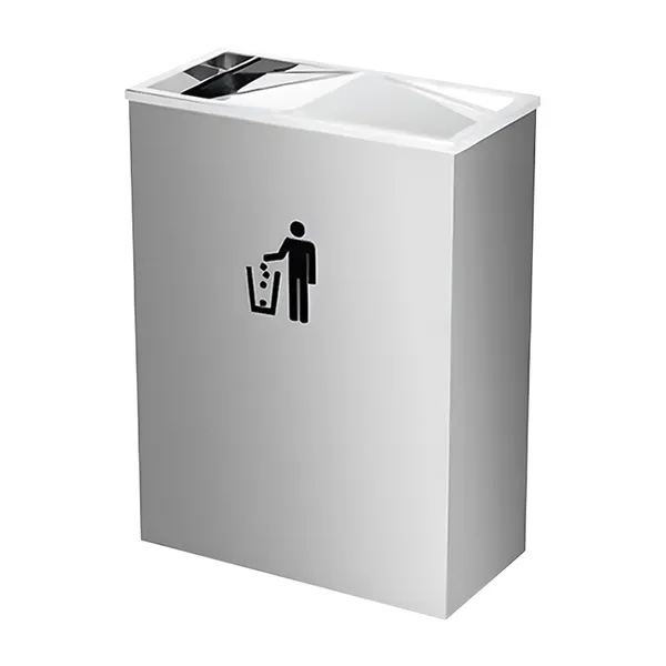 Thùng rác inox chữ nhật nắp bập bênh - hình 5