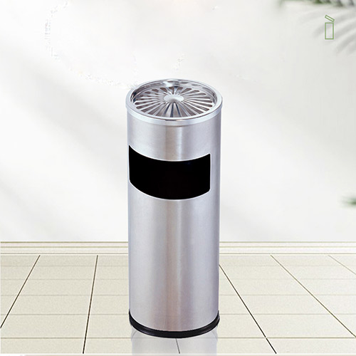 Thùng rác inox có gạt tàn thuốc lá - hình 2