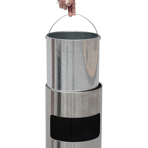 Thùng rác inox có gạt tàn thuốc lá - hình 4
