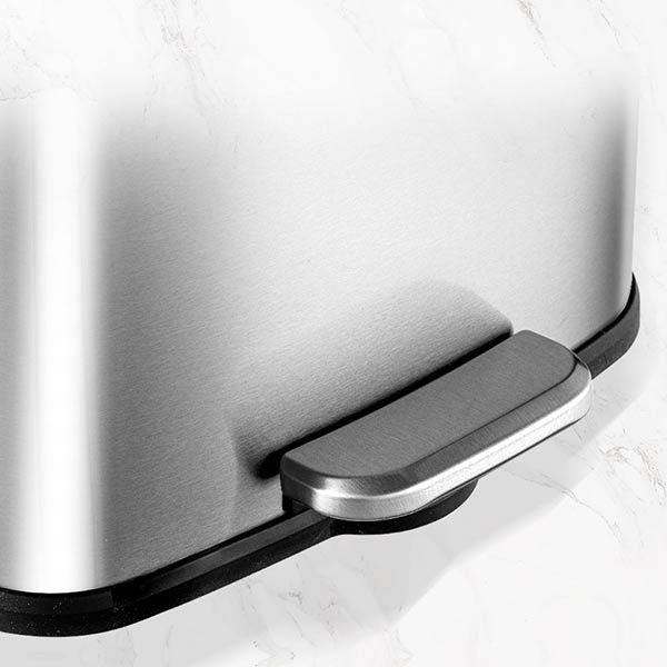 Thùng rác inox đạp chân vuông cao cấp - hình 2