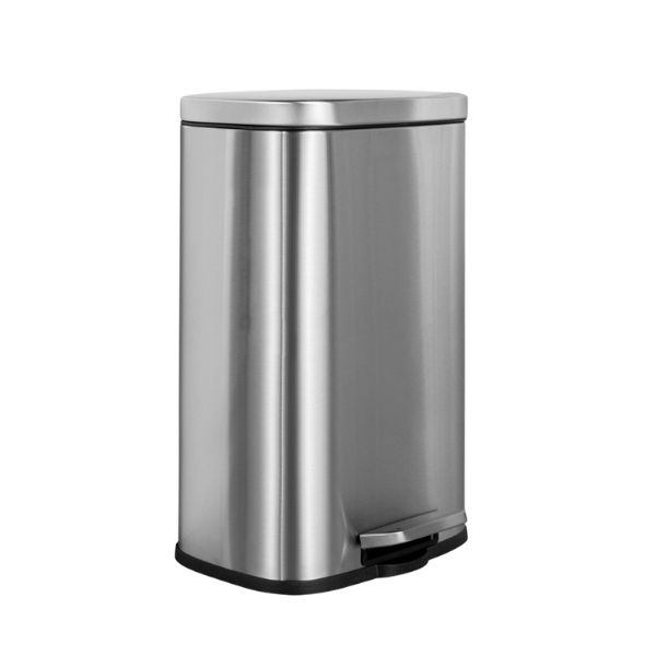 Thùng rác inox đạp chân vuông 50L - hình 6