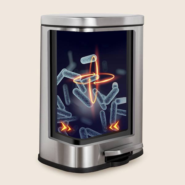 Thùng rác inox đạp chân vuông 8L - hình 3