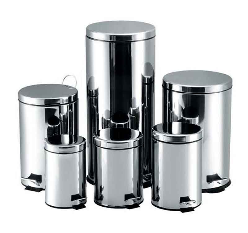 Thùng rác inox đạp chân tròn - hình 5