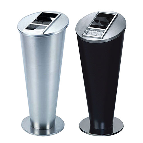 Thùng rác inox trắng gạt tàn thuốc - hình 4