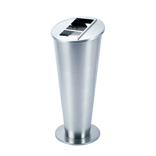 Thùng rác inox trắng gạt tàn thuốc - hình 5