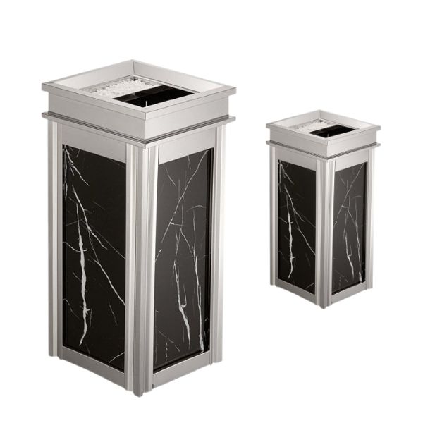 Thùng rác inox trang trí đá hoa cương - hình 2