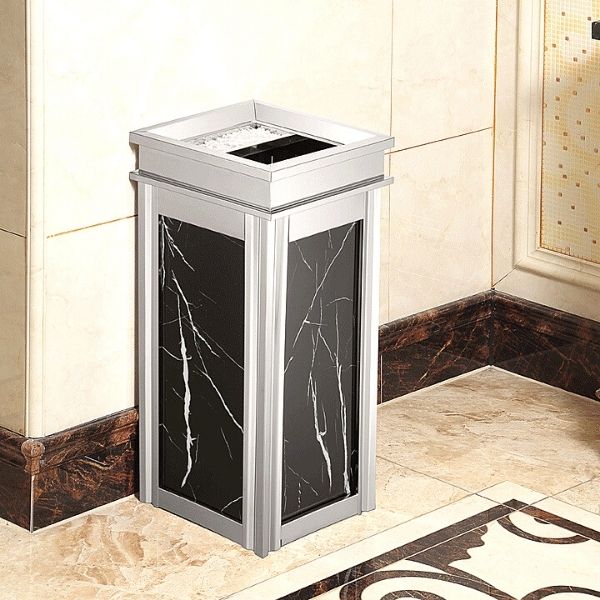 Thùng rác inox trang trí đá hoa cương - hình 4
