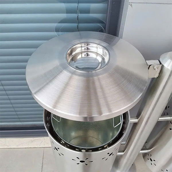 Thùng rác inox treo đôi ngoài trời - hình 3