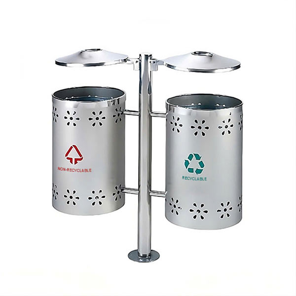 Thùng rác inox treo đôi ngoài trời - hình 6