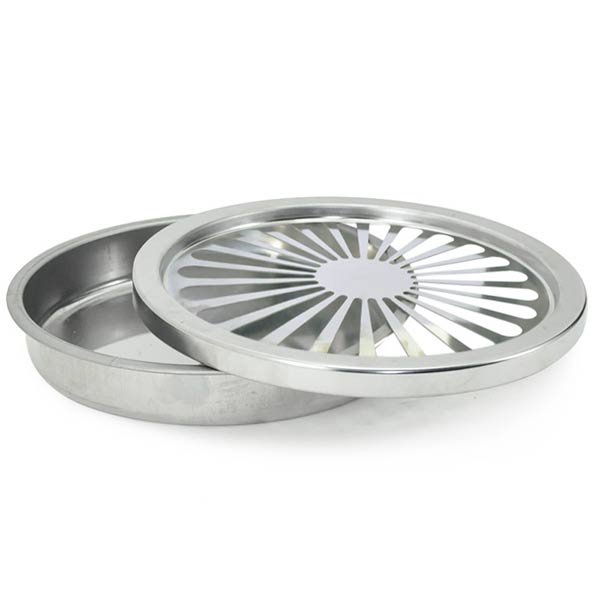 Thùng rác inox tròn có gạt tàn cỡ đại - hình 2