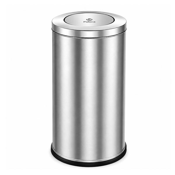 Thùng rác nắp bập bênh tròn Ø38cm bằng inox - hình 5