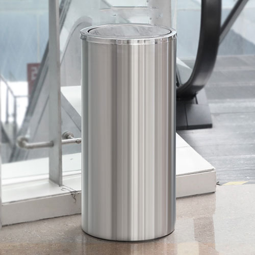 Thùng rác inox tròn nắp lật Ø25cm - hình 2